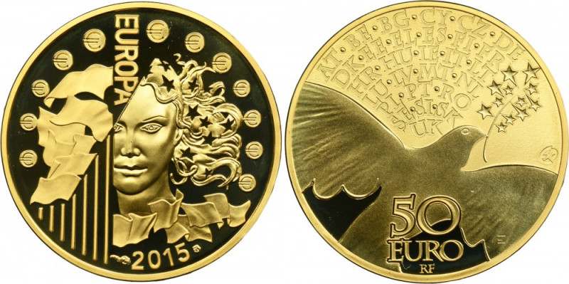 France, 50 Euro 2015 Peace in Europe Issue for 70 years of Peace in Europe
 Pro...