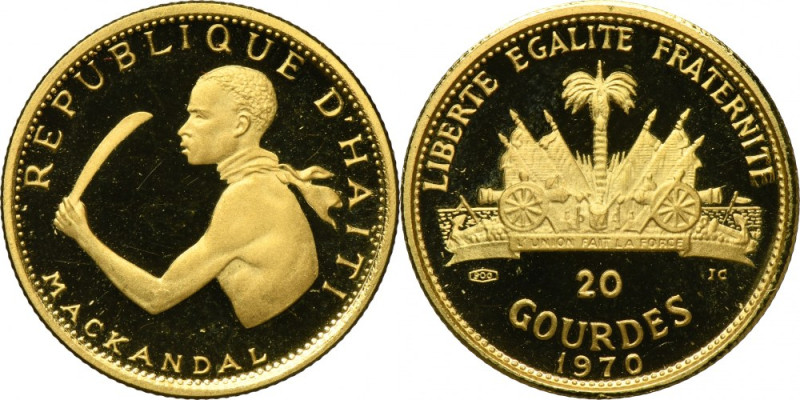 Haiti, 20 Gourdes Paris 1970 - Mackandal Issue minted on the occasion of the 10t...