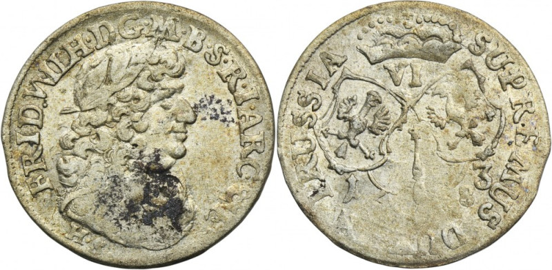 Germany, Brandenburg-Prussia, Friedrich Wilhelm, 6 Groschen Konigsberg 1683 HS &...