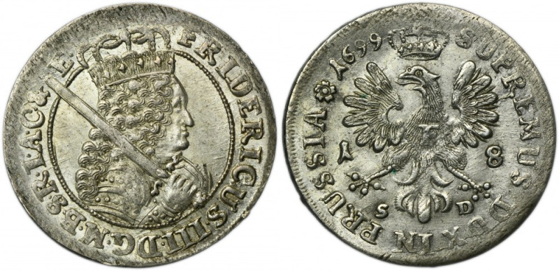 Germany, Brandenburg-Prussia, Friedrich III, 1/4 Thaler Königsberg 1699 SD Varie...