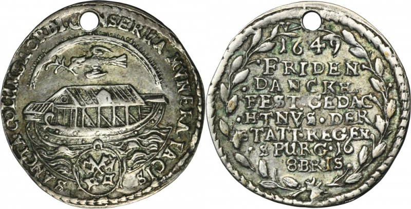 Germany, City of Regensburg, Ducat in silver 1649 - Peace of Westphalia Issue mi...