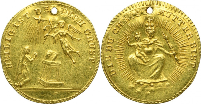 Germany, Religious medal with the Virgin Mary and Child weighing 1/2 ducat Gold ...