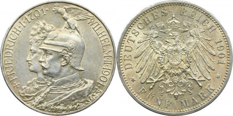 Germany, Kingdom of Prussia, Wilhelm II, 5 Mark Berlin 1901 Issue minted on the ...