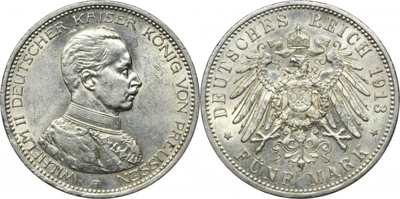 Germany, Kingdom of Prussia, Wilhelm II, 5 Mark Berlin 1913 A Issue minted on th...