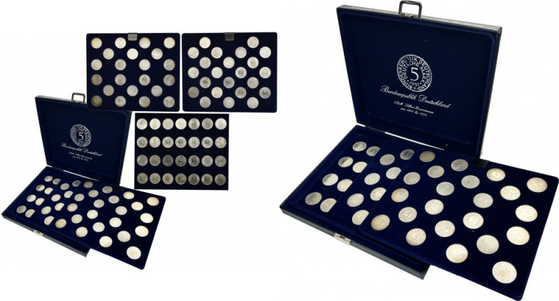 Set, Germany, FRG, 5 Mark 1951-1974 (73 pcs.) Set of 73 coins of the Federal Rep...