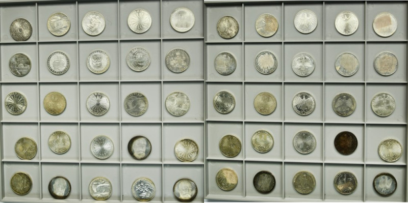 Set, Germany, FRG, 10 Mark (25 pcs.) - SILVER Lot of 25 pieces German coins with...