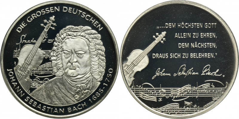 Germany, Medal from the Great German Musicians series, Johann Sebastian Bach Iss...