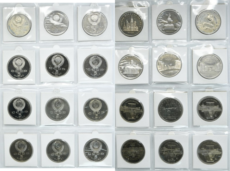 Set, USSR, 5 Rouble 1988-1990 (12 pcs.) Set of twelve pieces of USSR coins with ...