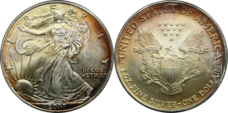 USA, 1 Dollar Philadelphia 2007 - Walking Liberty Silver '999'. Srebro próby '99...