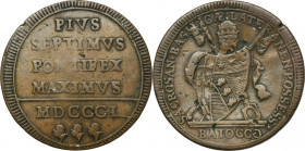 Papal States, Vatican, Pius VII, 1 Baiocco Rome 1801