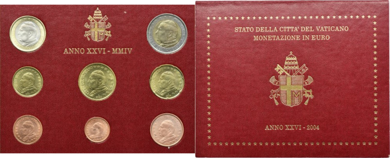 Set, Vatican, Vintage Set 2004 (8 pcs.) Set of nine coins of the Papal States, v...