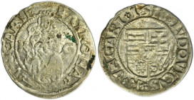 Hungary, Louis II of Hungary, Denarius Kremnitz 1518 KG