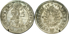 Hungary, Leopold I, 15 Kreuzer Kremnitz 1677 KB