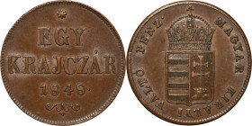 Hungary, Spring of Nations, 1 Kreuzer Nagybánya 1848