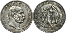 Hungary, Franz Joseph I, 5 Corona Kremnitz 1907 KB