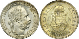 Hungary, Franz Joseph I, 1 Forint Kremnitz 1884 KB