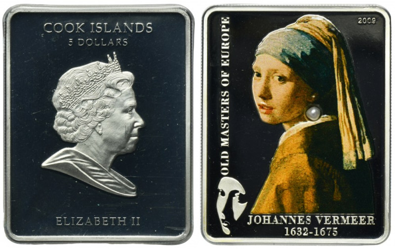 Cook Islands, Elizabeth II, 5 Dollars Karlsfeld 2009 - Johannes Vermeer Issue fr...