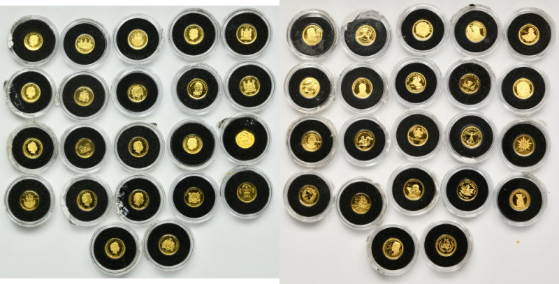 Set, Smallest Gold Coins In The World (22 pcs.) Set of 22 gold coins from the Wo...