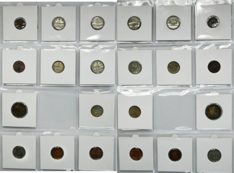 Set, Finland, Germany, Russia, Mix of coins (11 pcs.) Set of 11 pieces of Finnis...