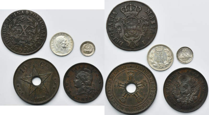 Set, Portugal, Serbia, Guatemala, Congo and Argentina, Mix Coins (5 pcs) Set of ...