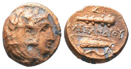 Kingdom of Macedon, Alexander III 'the Great' Ae, circa 323-310 BC.

Reference :

Condition: Very Fine
Weight: 6g