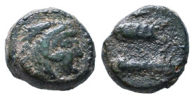 Kingdom of Macedon, Alexander III 'the Great' Ae, circa 323-310 BC.

Reference :

Condition: Very Fine
Weight: 6g