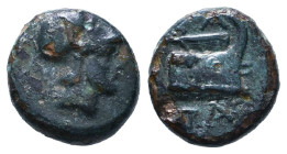 Greek Coins. 4th - 1st century B.C. AE

Reference :

Condition: Very Fine
Weight: 4g