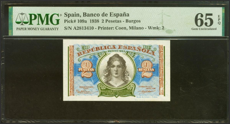 2 Pesetas. 1938. Ministerio de Hacienda. Serie A. (Edifil 2023: 393, Pick: 95). ...