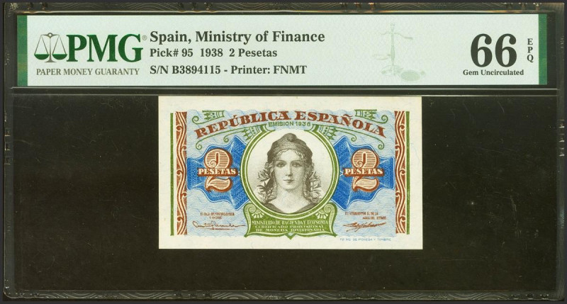 2 Pesetas. 1938. Ministerio de Hacienda. Serie B. (Edifil 2023: 393, Pick: 95). ...