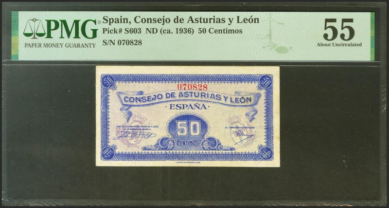 50 Céntimos. 1937. Asturias y León. Sin serie. (Edifil 2021: 396, Pick: S603). E...