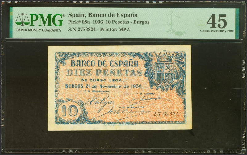 10 Pesetas. 21 de Noviembre de 1936. Sin serie. (Edifil 2023: 418, Pick: 98a). R...