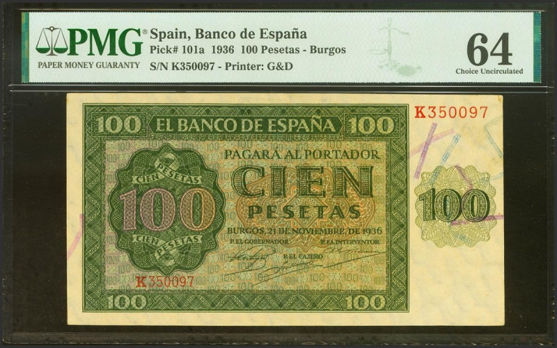 100 Pesetas. 21 de Noviembre de 1936. Serie K. (Edifil 2023: 421a, Pick: 101a). ...