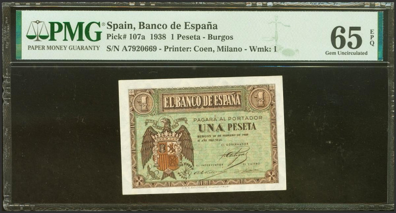 1 Pesetas. 28 de Febrero de 1938. Serie A. (Edifil 2023: 427, Pick: 107a). Apres...