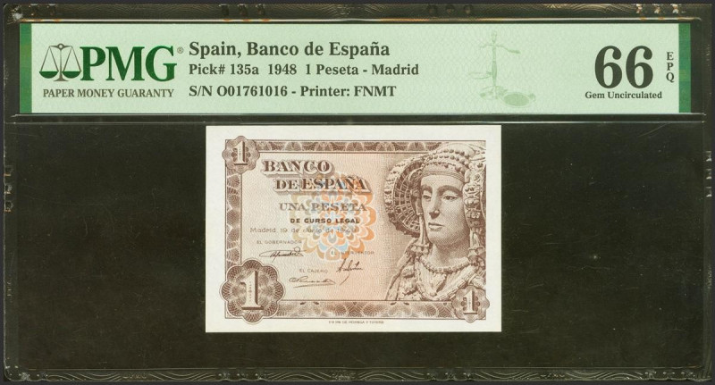 1 Peseta. 19 de Junio de 1948. Serie O, última serie emitida. (Edifil 2023: 457b...