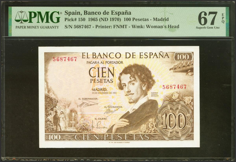 100 Pesetas. 19 de Noviembre de 1965. Sin serie. (Edifil 2021: 470, Pick: 150). ...