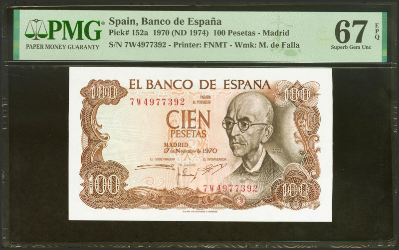 100 Pesetas. 17 de Noviembre de 1970. Serie 7W, última serie emitida. (Edifil 20...