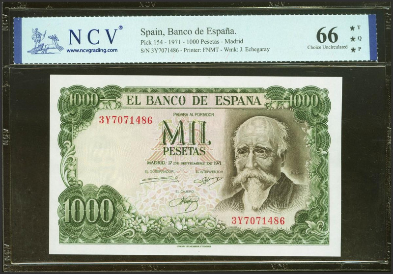 1000 Pesetas. 17 de Septiembre de 1971. Serie 3Y. (Edifil 2021: 474c, Pick: 154)...