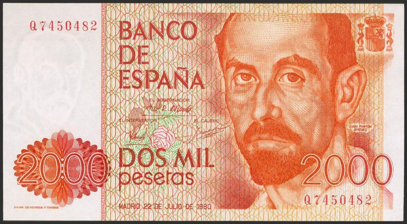 2000 Pesetas. 22 de Julio de 1980. Serie Q. (Edifil 2023: 479a). SC-.