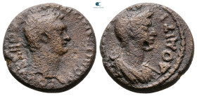 Thessaly. Thessalian League. Domitian with Domitia AD 81-96. Bronze Æ