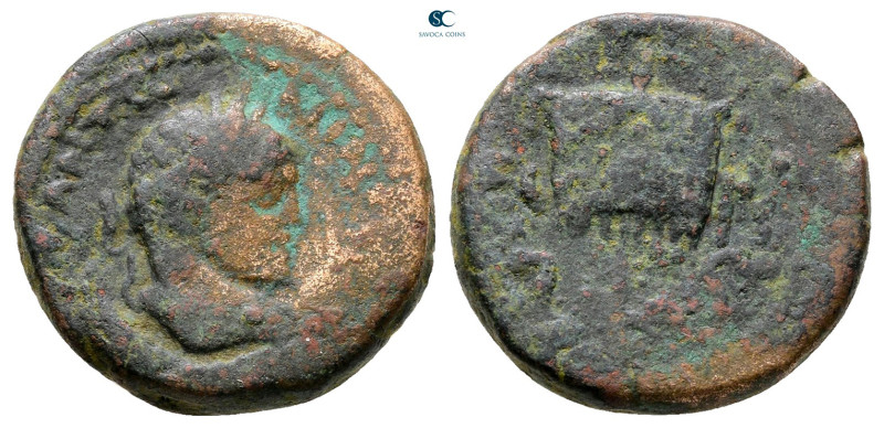 Mesopotamia. Rhesaena. Caracalla AD 198-217. 
Bronze Æ

18 mm, 5,32 g



...