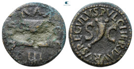 Augustus 27 BC-AD 14. Pulcher, Taurus, and Regulus, moneyers. Rome. Quadrans Æ
