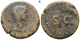 Galba AD 68-69. Restitution issue, struck under Titus 80-81 AD.. Rome. As Æ