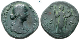 Faustina II AD 147-175. Rome. Sestertius Æ