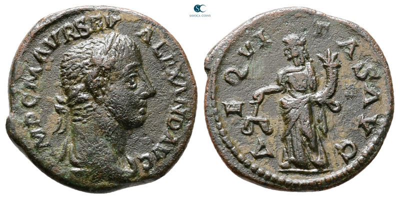 Severus Alexander AD 222-235. Rome
Fourreé Denarius Æ

19 mm, 2,96 g



V...