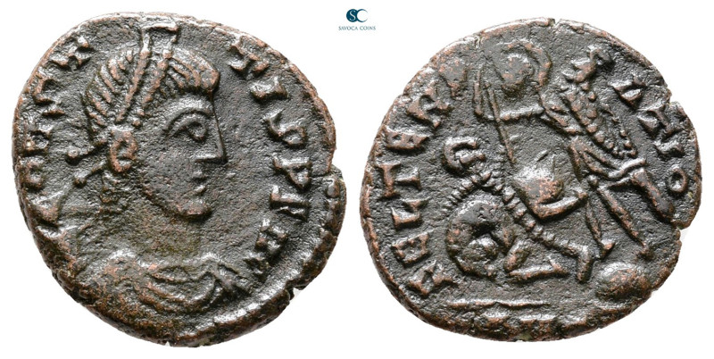 Constantius II AD 347-361. Contemporary barbaric imitation
Follis Æ

16 mm, 2...