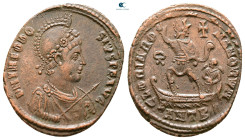 Theodosius I AD 379-395. Antioch. Follis Æ