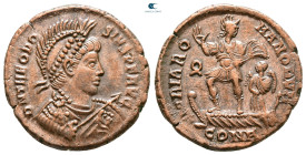 Theodosius I AD 379-395. Constantinople. Follis Æ