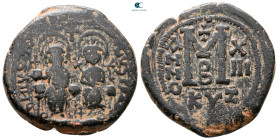 Justin II and Sophia AD 565-578. Cyzicus. Follis or 40 Nummi Æ
