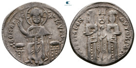Andronicus II Palaeologus, with Michael IX AD 1282-1328. Constantinople. Basilikon AR