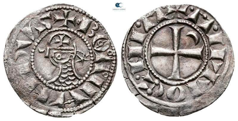 Principality of Antioch. Antioch. Bohemond III AD 1163-1201. 
Denier AR

18 m...